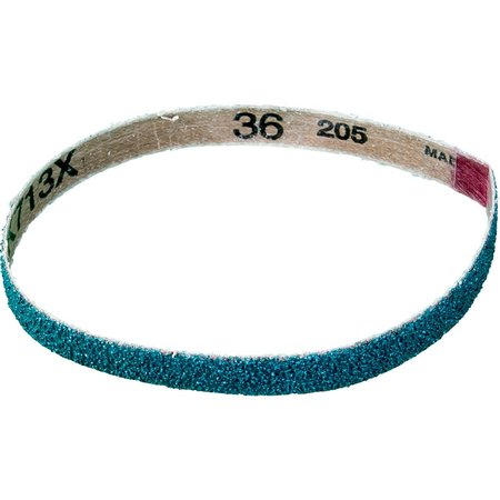 PFERD Coated Belt, Zirc, 1/2"x12", 36 Grit, Coated, 1/2" W, 12" L, 36 Grit, Zirconia Alumina 49712